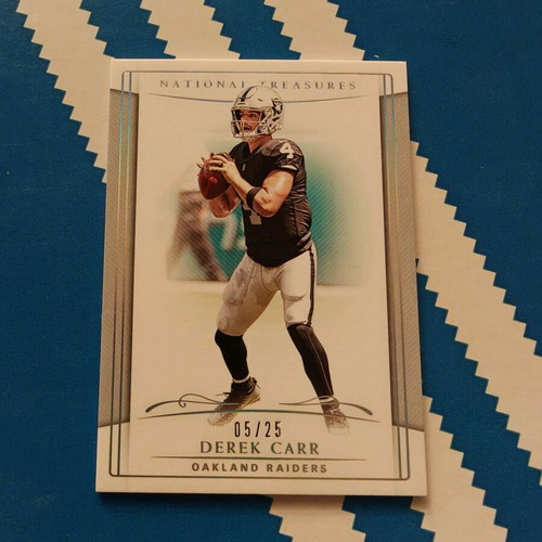 Derek Carr 2019 Panini National Treasure card like new, Oakland Raiders