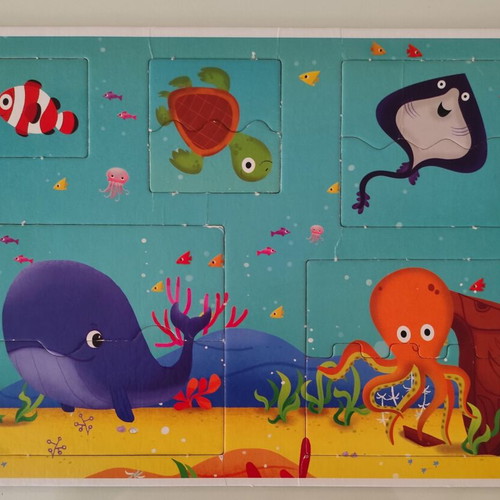 Animal cardboard puzzles like new, set of 4 pieces
