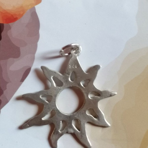 Silver 925 sun pendant with matte finish new
