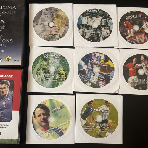 Collectible football DVDs like new, set of 10 documentaries