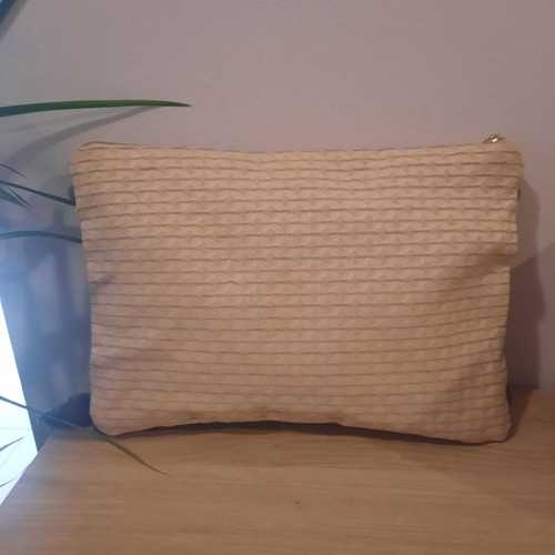 Handmade handbag used with gray tassels and golden details