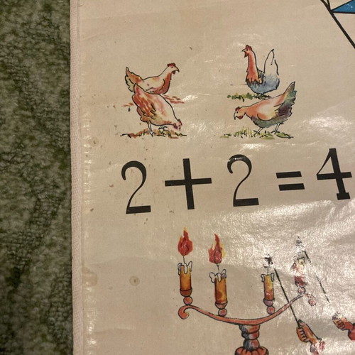 Rare vintage mathematics school wall chart like new