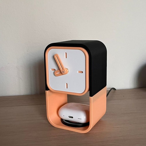 Clock Dock Station new, 3D printed organizer with clock and headphone stand