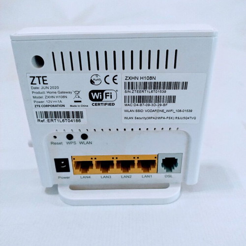 Vodafone ZTE ZXHN H208N router used without power supply