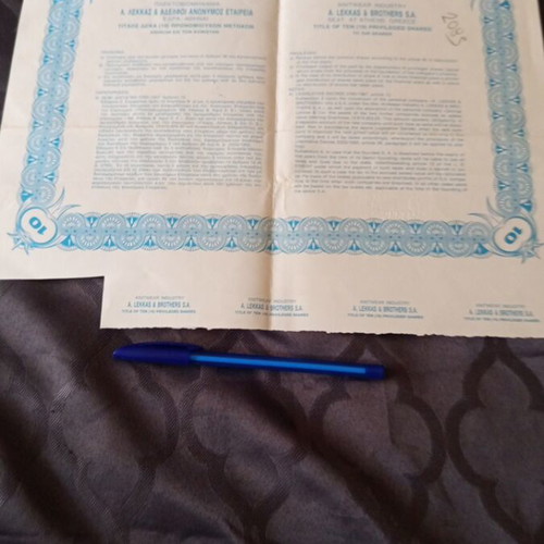 Lekkas Preferred Shares 1983 used, pack of ten