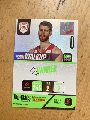 Euroleague Panini Top Class 2025-26 card new