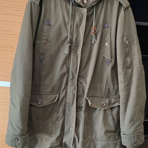 Khaki men's parka jacket like new, size XXL