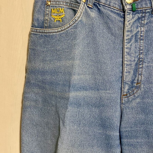 MCM denim barrel-leg jeans, blue