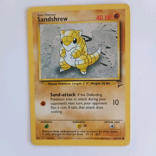 Sandshrew Pokémon card Base Set 2 91/130 used