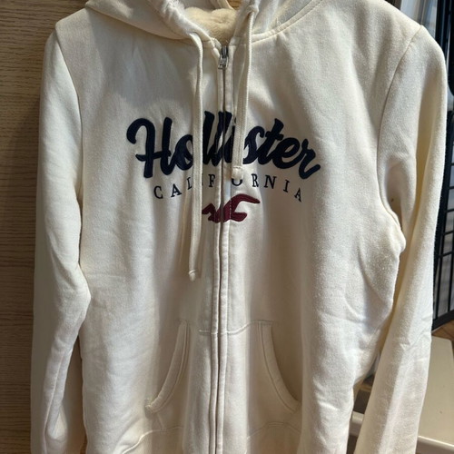 Hollister φούτερ με κουκούλα σαν καινούργιο, άσπρο, μέγεθος L