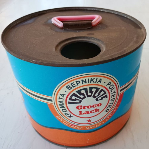 Greco Lack tin box, vintage, unused, excellent condition, 13x17 cm
