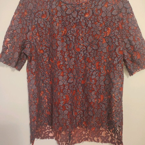 Zara blouse semi-transparent with perforated floral design, size M, like new