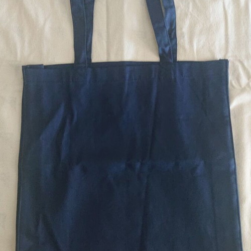 Cotton shoulder bag new, blue for shopping or beach