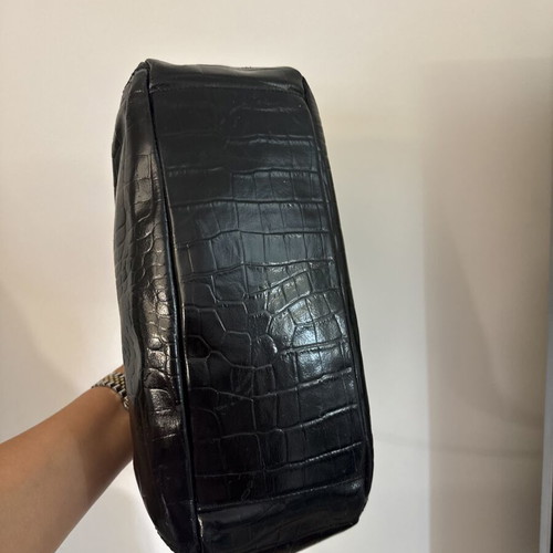 Efstathopoulos Black Genuine Leather Shoulder Bag preloved condition
