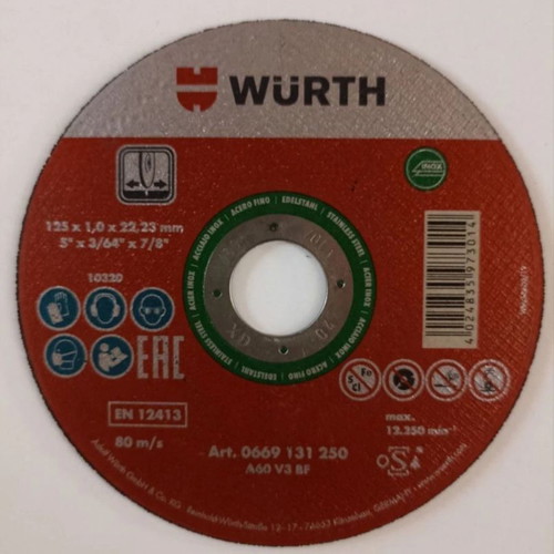 Wurth Metal Cutting Disc 125mm new