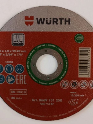Wurth Metal Cutting Disc 125mm new