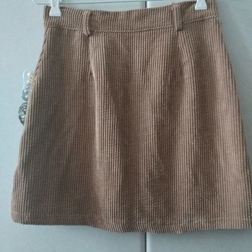 Mini skirt used brown corduroy look with zipper