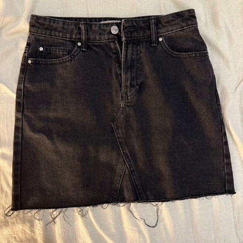 Primark black mini jean skirt used, size XS