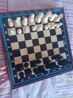 Board game set 3 in 1 chess, checkers, backgammon portable magnetic