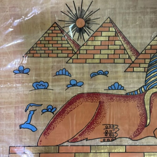 Papyrus painting The Sphinx new from Egypt 44x33cm