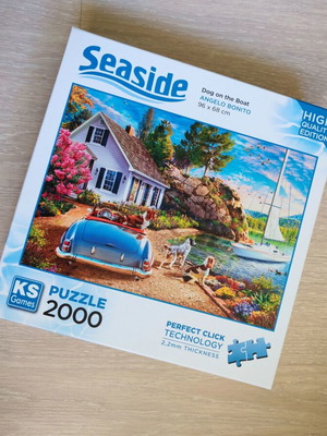 KS Games Puzzle 2000 pieces Dog on the Boat like new