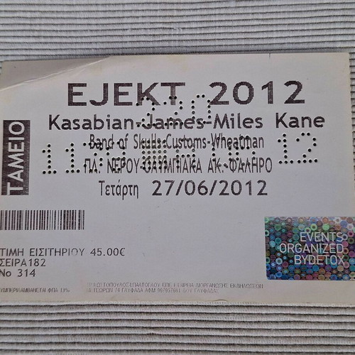 Ejekt Festival 2012 concert ticket used, collectible