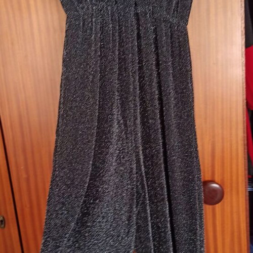One-piece jumpsuit new with silver thread, size L-XL, black