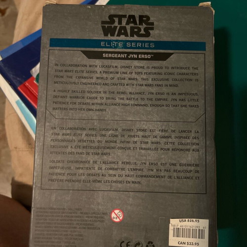 Star Wars Elite Series Sergeant Jyn Erso figure new, Disney Store exclusive