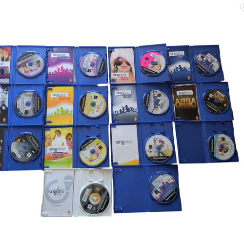 Singstar games bundle for PlayStation 2, used, 14 discs