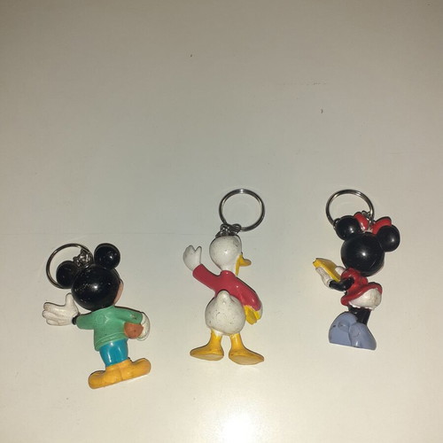 Mickey Mouse, Donald, Minnie Mouse keychains, set of three