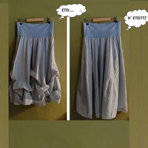 Maxi skirt or strapless dress used, white and turquoise thin stripes