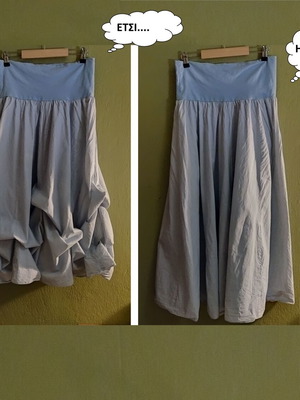 Maxi skirt or strapless dress used, white and turquoise thin stripes