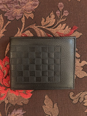 Leather wallet, black, new