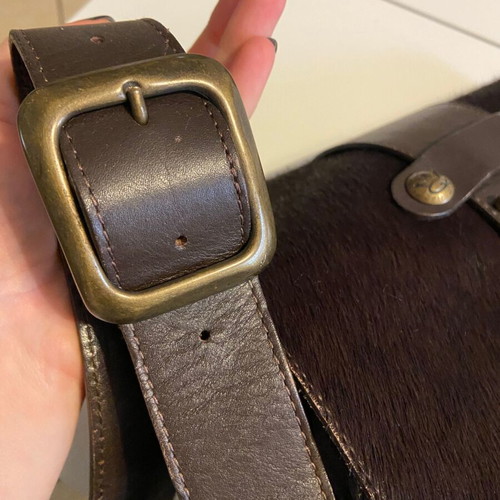Leather Designer Pony Bag Save the Queen like new, brown crossbody