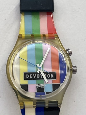 Swatch Devotion 1995 watch new, colorful, with box and papers