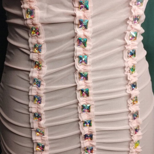 Dance dress used, embroidered with glass stones, size S