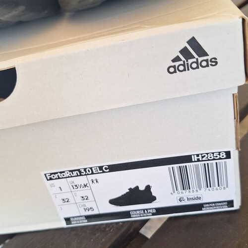 Adidas FortaRun 3.0 ELC size 32 black athletic shoes used