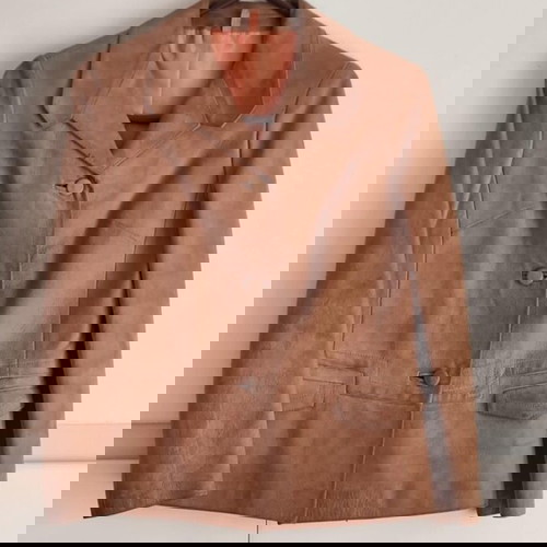 Δερμάτινο ταγέρ μεταχειρισμένο σε καφέ χρώμα, μέγεθος Small