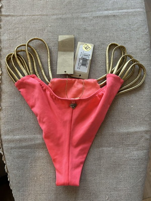 MED Swim Bottom New Neon Pink and Gold Size M
