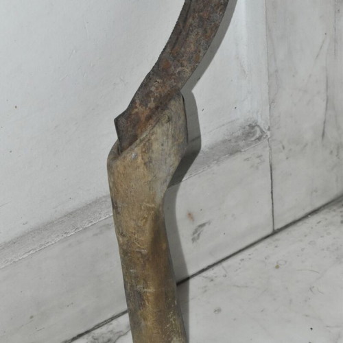 Handmade Sickle with Wooden Handle used, traditional farming tool