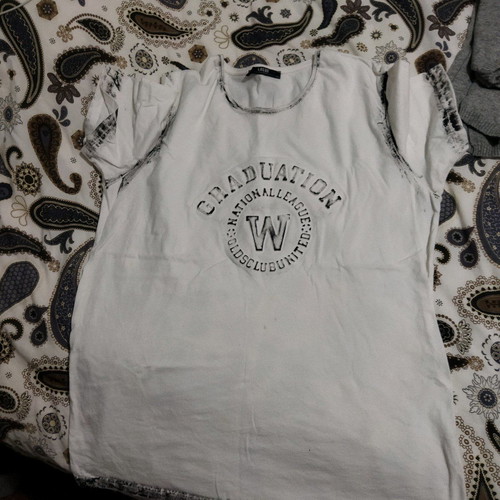 Men's white XXL t-shirt used, slim fit