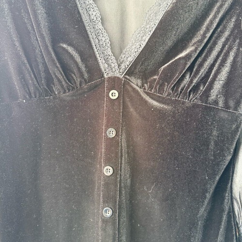 Velvet blouse new, black with transparent sleeves size M