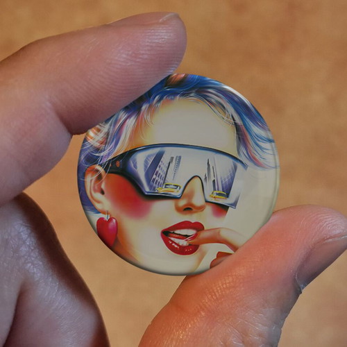 Retro 80's pins new, pack of 10 pieces 2.5cm