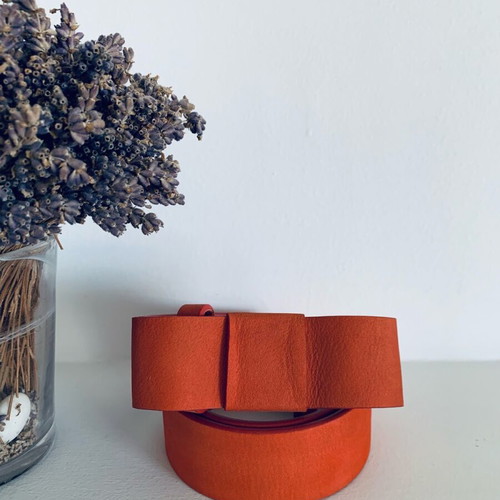 Paul & Joe sister leather belt like new, burnt red-coral