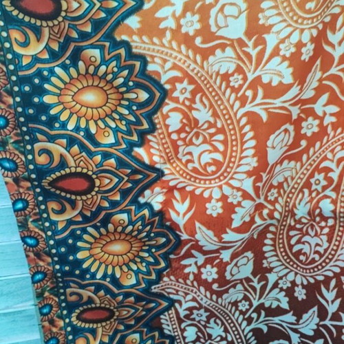 Rima Beachwear kaftan short 150cm orange paisley