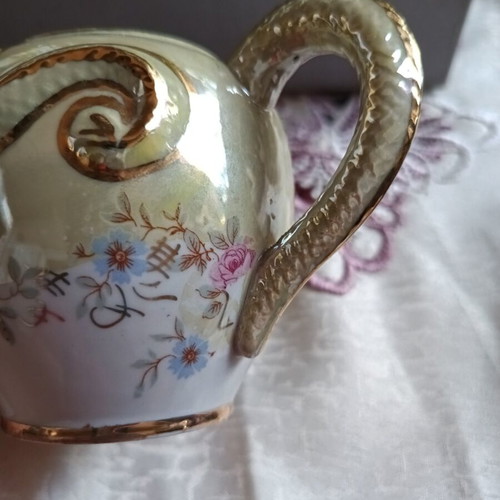 Japanese porcelain vase vintage 1930-1950 used decorative double-handle