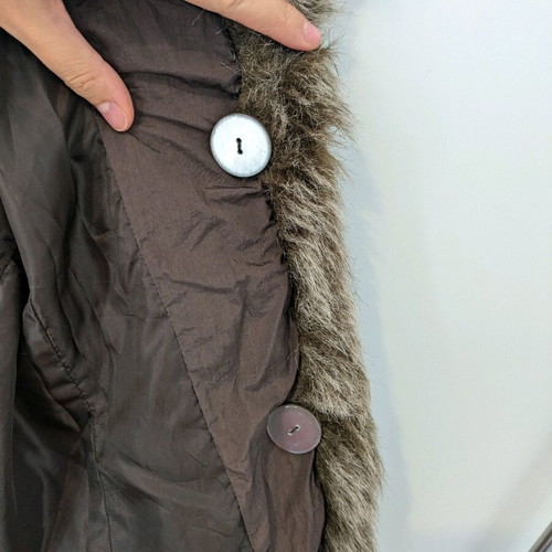 Brown jacket with fur collar Lucifair like new, size XL