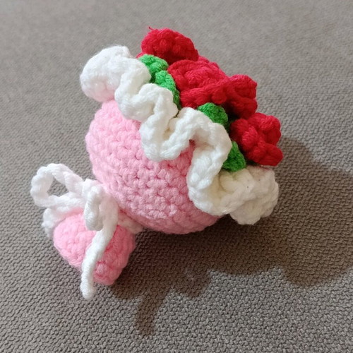 Crocheted bouquet handmade with flowers