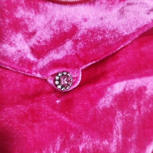 Velvet crossbody bag pink, new handmade design
