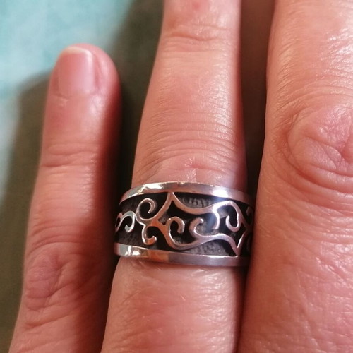 Silver 925 ring with helical shapes new size 59.5